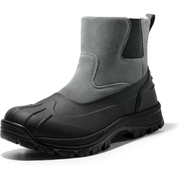 NORTIV 8 Mens Slip on Winter Waterproof Rain Boot for OutdoorGrey