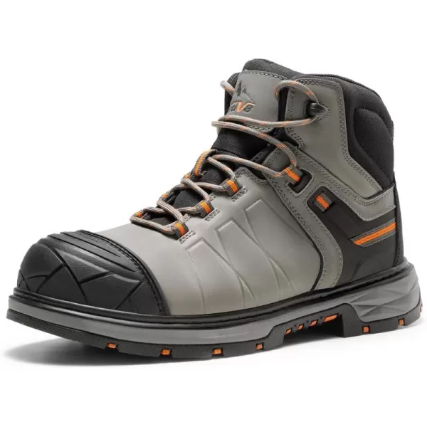 NORTIV 8 Winter Work Boots for Men Steel Toe Waterproof Construction BootsGrey