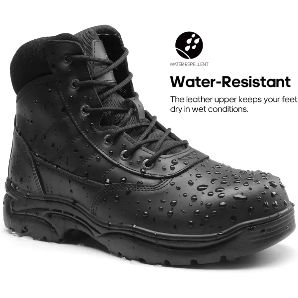 imageNORTIV 8 Mens Steel Toe Work Boots Breathable Ankle Safety Industrial ampamp Construction BootsBlack