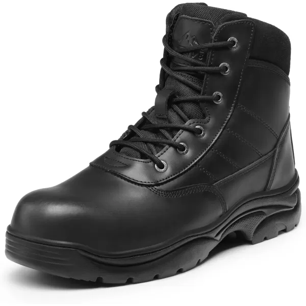 imageNORTIV 8 Mens Steel Toe Work Boots Breathable Ankle Safety Industrial ampamp Construction BootsBlack