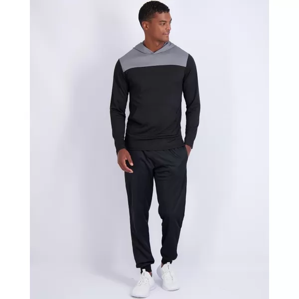 Real Essentials 3 Pack Mens Mesh Long Sleeve Athletic Pullover Hoodie Sweatshirt Pockets UPF 50 Available in Big ampamp TallSet 1