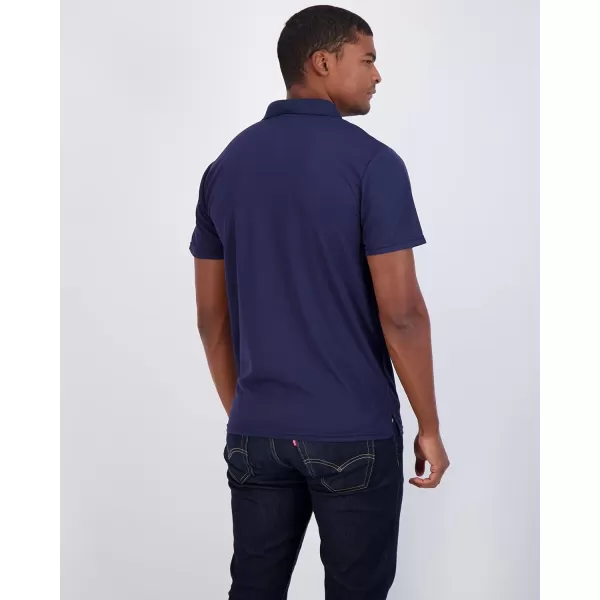 Real Essentials 3 Pack Mens QuickDry Short Sleeve Athletic Performance Polo Shirt Available in Big ampamp TallSet L