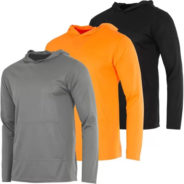 Real Essentials 3 Pack Mens Mesh Long Sleeve Athletic Pullover Hoodie Sweatshirt Pockets UPF 50 Available in Big ampamp TallSet 10