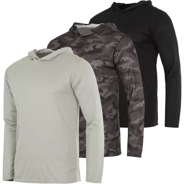 Real Essentials 3 Pack Mens Mesh Long Sleeve Athletic Pullover Hoodie Sweatshirt Pockets UPF 50 Available in Big ampamp TallSet 7