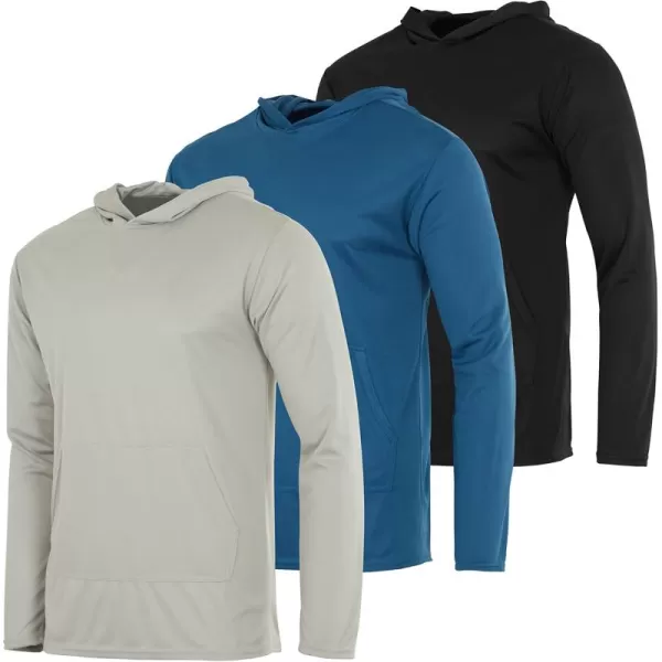 Real Essentials 3 Pack Mens Mesh Long Sleeve Athletic Pullover Hoodie Sweatshirt Pockets UPF 50 Available in Big ampamp TallSet 9