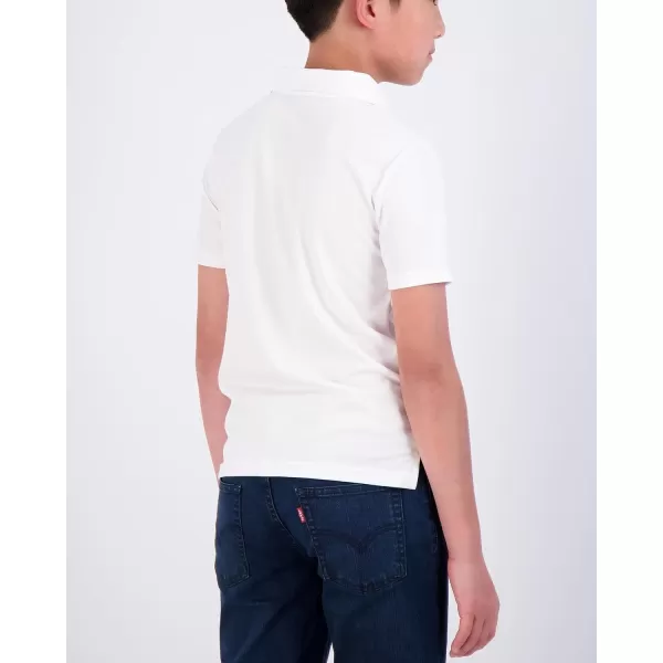Real Essentials 3 Pack Boys Short Sleeve Polo Shirt  School Uniform Active Performance Golf Ages 416Set 2