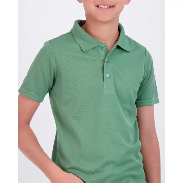 Real Essentials 3 Pack Boys Short Sleeve Polo Shirt  School Uniform Active Performance Golf Ages 416Set 5