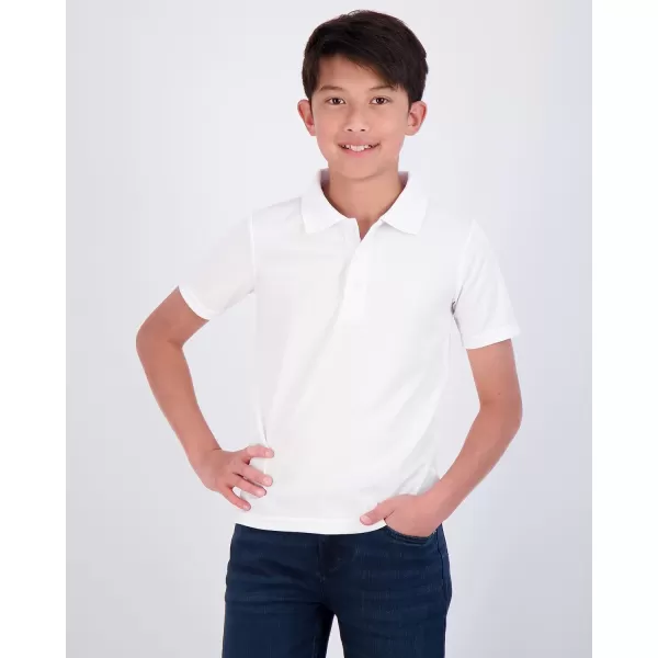 Real Essentials 3 Pack Boys Short Sleeve Polo Shirt  School Uniform Active Performance Golf Ages 416Set 5