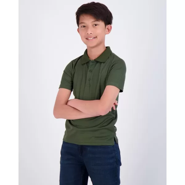 Real Essentials 3 Pack Boys Short Sleeve Polo Shirt  School Uniform Active Performance Golf Ages 416Set 7