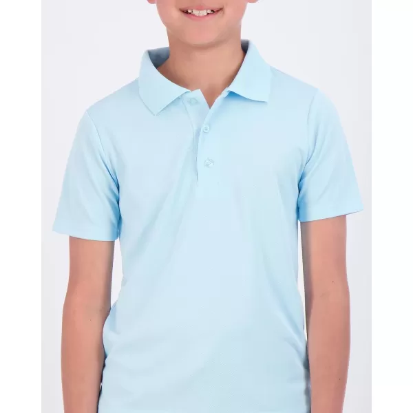 Real Essentials 3 Pack Boys Short Sleeve Polo Shirt  School Uniform Active Performance Golf Ages 416Set 8