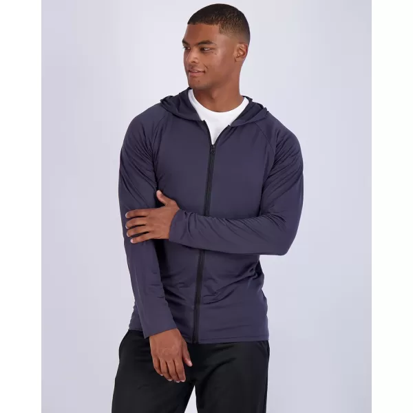 Real Essentials 3 Pack Mens DryFit Long Sleeve Full Zip Hoodie ampamp Jacket Athletic Running Jacket Available in Big ampamp TallHoodie Set 3