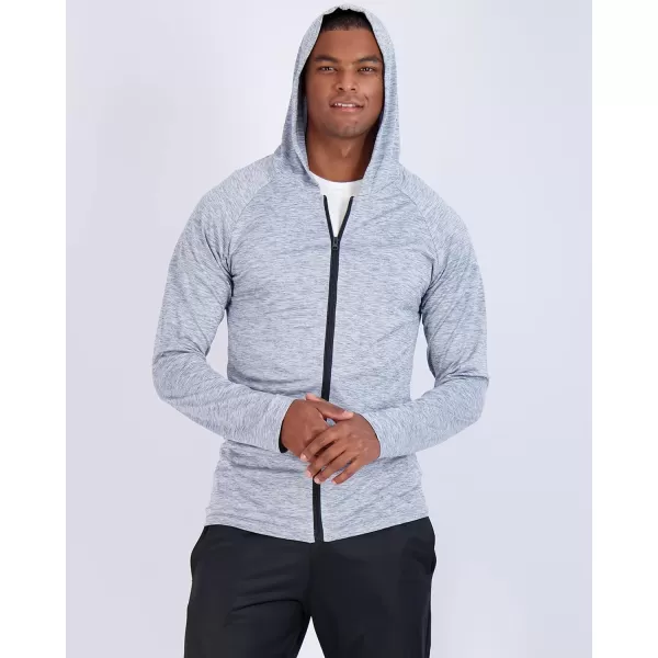 Real Essentials 3 Pack Mens DryFit Long Sleeve Full Zip Hoodie ampamp Jacket Athletic Running Jacket Available in Big ampamp TallHoodie Set 8