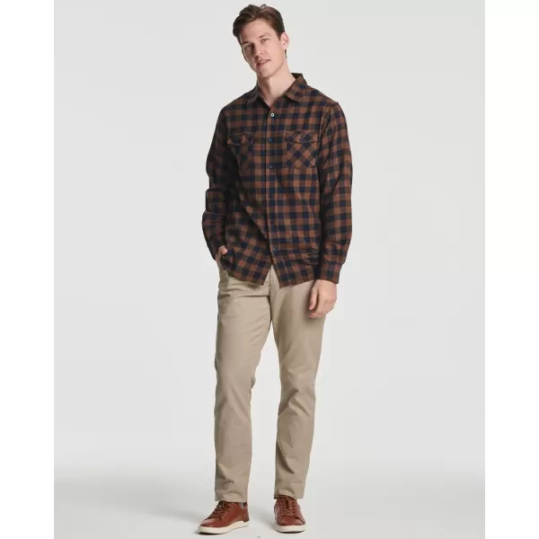 Real Essentials 3 Pack Mens LongSleeve Flannel Button Down Plaid Casual Shirt Available in Big ampamp TallSet 1