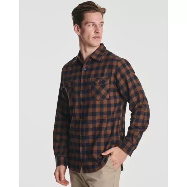 Real Essentials 3 Pack Mens LongSleeve Flannel Button Down Plaid Casual Shirt Available in Big ampamp TallSet 1