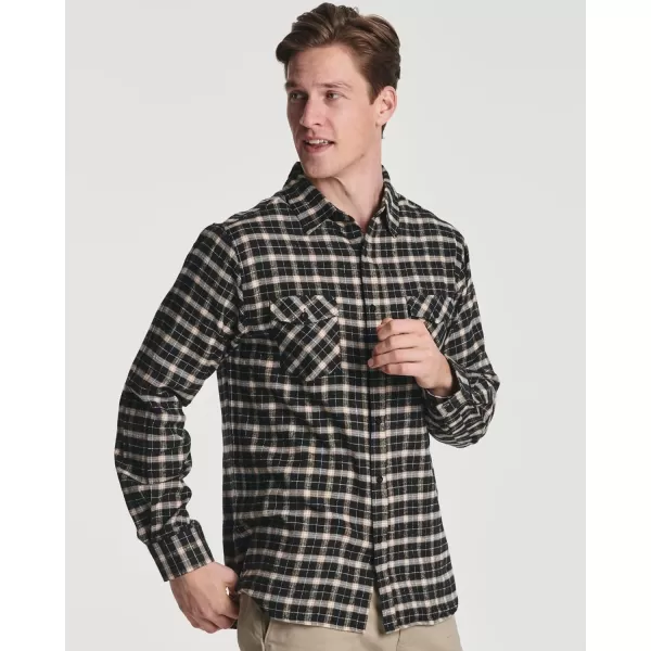 Real Essentials 3 Pack Mens LongSleeve Flannel Button Down Plaid Casual Shirt Available in Big ampamp TallSet 3