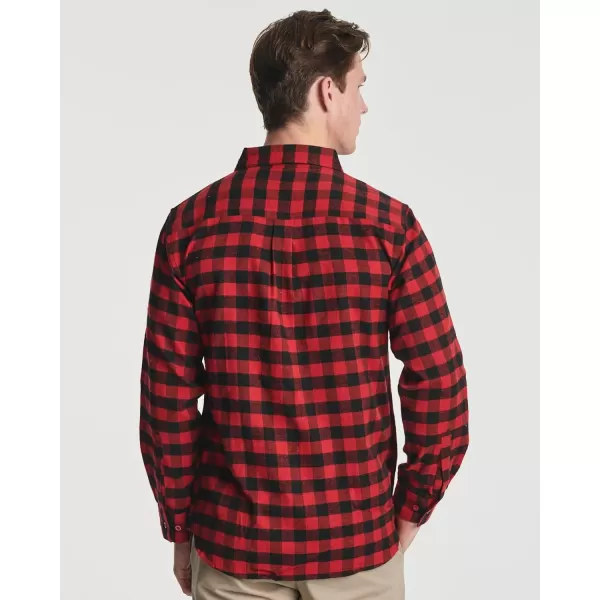 Real Essentials 3 Pack Mens LongSleeve Flannel Button Down Plaid Casual Shirt Available in Big ampamp TallSet 3