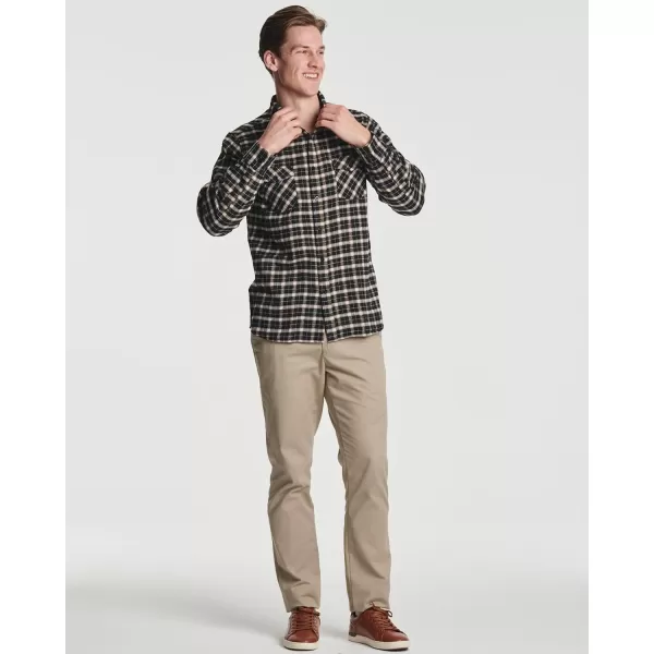 Real Essentials 3 Pack Mens LongSleeve Flannel Button Down Plaid Casual Shirt Available in Big ampamp TallSet 3