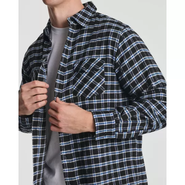 Real Essentials 3 Pack Mens LongSleeve Flannel Button Down Plaid Casual Shirt Available in Big ampamp TallSet 6