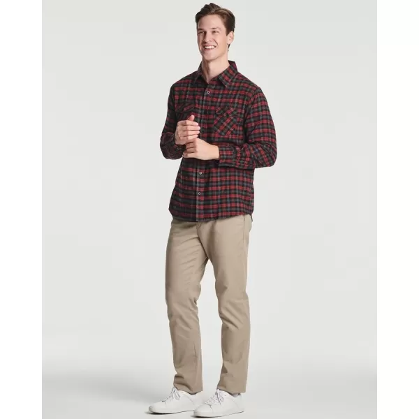 Real Essentials 3 Pack Mens LongSleeve Flannel Button Down Plaid Casual Shirt Available in Big ampamp TallSet 6