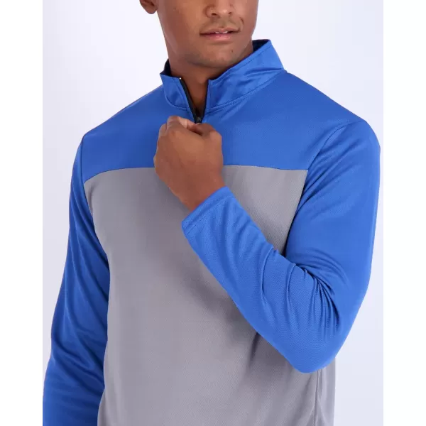 Real Essentials 3 Pack Mens Mesh Long Sleeve Athletic Quarter Zip Pullover  Outdoor UPF 50 Available in Big ampamp TallSet 1