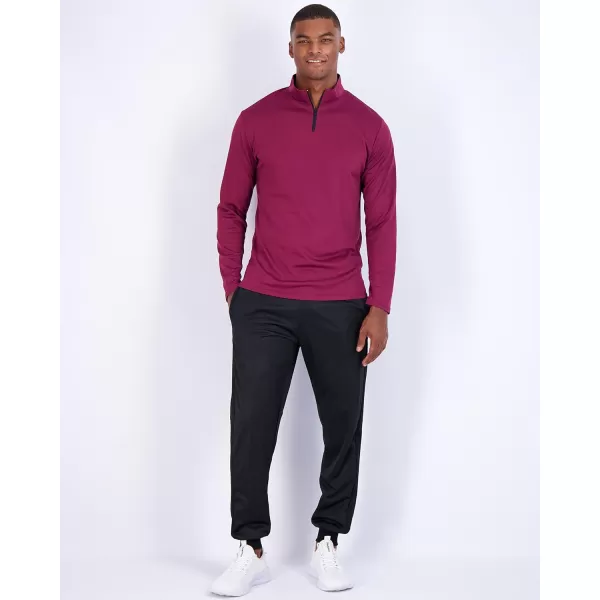 Real Essentials 3 Pack Mens Mesh Long Sleeve Athletic Quarter Zip Pullover  Outdoor UPF 50 Available in Big ampamp TallSet 4