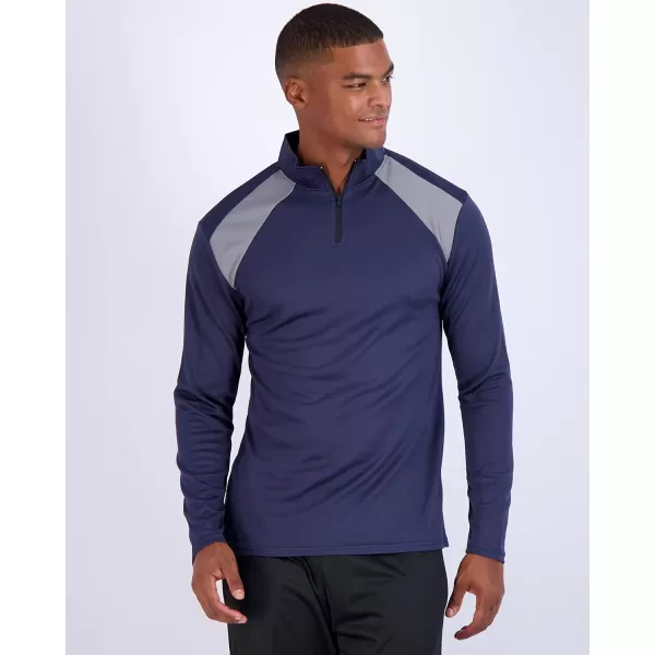 Real Essentials 3 Pack Mens Mesh Long Sleeve Athletic Quarter Zip Pullover  Outdoor UPF 50 Available in Big ampamp TallSet 8