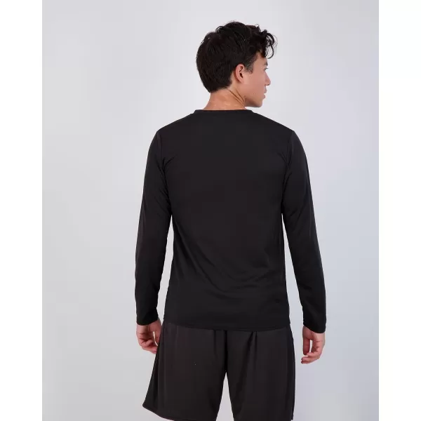 Real Essentials 3 ampamp 5 Pack Mens Mesh Quick Dry Athletic Long Sleeve TShirt UPF SPF UV Sun Available in Big ampamp TallSet 3