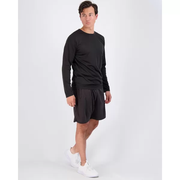 Real Essentials 3 ampamp 5 Pack Mens Mesh Quick Dry Athletic Long Sleeve TShirt UPF SPF UV Sun Available in Big ampamp TallSet 5