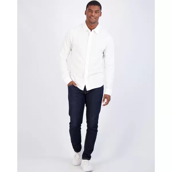 Real Essentials 3Pack Mens Classic Style Casual Long Sleeve Button Down Collared Shirt Available in Big ampamp TallSet 2