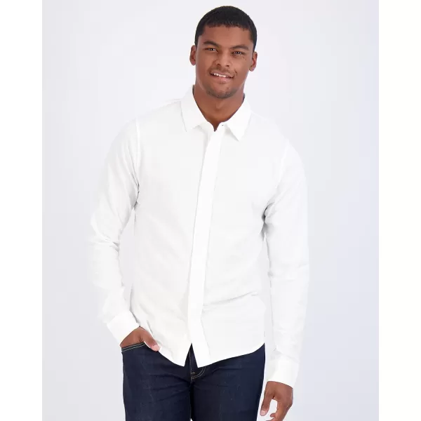 Real Essentials 3Pack Mens Classic Style Casual Long Sleeve Button Down Collared Shirt Available in Big ampamp TallSet 2