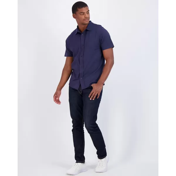 Real Essentials 3Pack Mens Regular Fit Casual Short Sleeve Button Down Shirt Available in Big ampamp TallSet 3