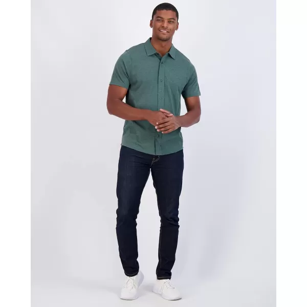 Real Essentials 3Pack Mens Regular Fit Casual Short Sleeve Button Down Shirt Available in Big ampamp TallSet 8