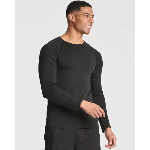 Real Essentials 4 Pack Mens Compression LongSleeve TShirt Athletic Cold Weather Baselayer Available in Big ampamp TallSet C