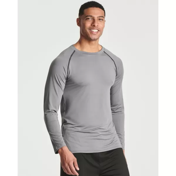 Real Essentials 4 Pack Mens Compression LongSleeve TShirt Athletic Cold Weather Baselayer Available in Big ampamp TallSet D