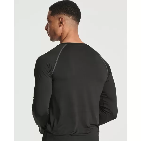 Real Essentials 4 Pack Mens Compression LongSleeve TShirt Athletic Cold Weather Baselayer Available in Big ampamp TallSet F