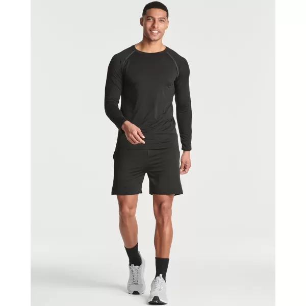 Real Essentials 4 Pack Mens Compression LongSleeve TShirt Athletic Cold Weather Baselayer Available in Big ampamp TallSet F