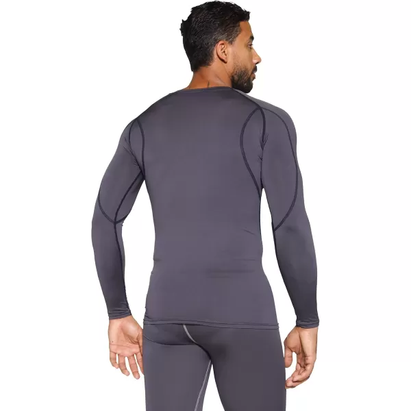 Real Essentials 4 Pack Mens Compression LongSleeve TShirt Athletic Cold Weather Baselayer Available in Big ampamp TallSet F