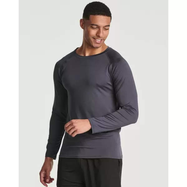 Real Essentials 4 Pack Mens Compression LongSleeve TShirt Athletic Cold Weather Baselayer Available in Big ampamp TallSet G