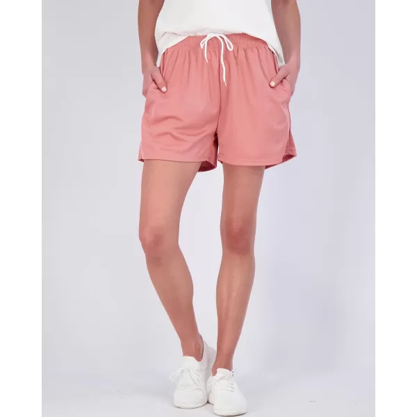 Real Essentials 4 Pack Womens Active Athletic Performance Mesh Shorts with Pockets Available in Plus SizeStandard Set G