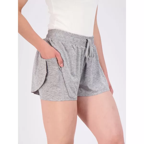 Real Essentials 4 Pack Womens Flowy Dry Fit Running Short  Gym Yoga Workout Summer Shorts Available in Plus SizeStandard Set 3