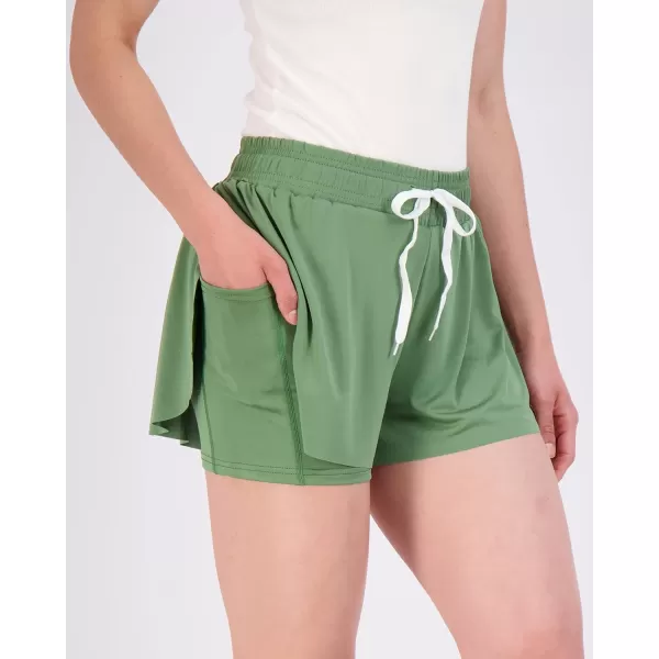 Real Essentials 4 Pack Womens Flowy Dry Fit Running Short  Gym Yoga Workout Summer Shorts Available in Plus SizeStandard Set 8