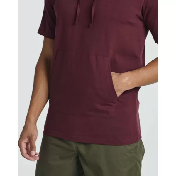 Real Essentials Mens Cotton ShortSleeve Hoodie Hooded TShirt With Drawstring  Pockets Available In Big  TallSet 3