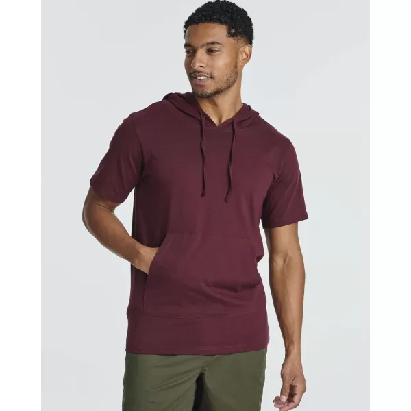 Real Essentials Mens Cotton ShortSleeve Hoodie Hooded TShirt With Drawstring  Pockets Available In Big  TallSet 3