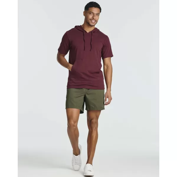 Real Essentials Mens Cotton ShortSleeve Hoodie Hooded TShirt With Drawstring  Pockets Available In Big  TallSet 3
