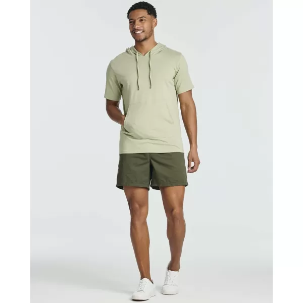 Real Essentials Mens Cotton ShortSleeve Hoodie Hooded TShirt With Drawstring  Pockets Available In Big  TallSet 5