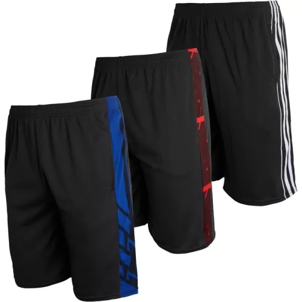 Real Essentials 3  5 Pack Mens Mesh Athletic Performance Gym Shorts with Pockets S3XSet 1