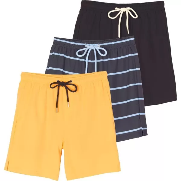 Real Essentials 3 Pack Boys 2 in 1 Swim Trunks with Compression Boxer Liner Stretch Beach Board Shorts Quick Dry Age 418Set 8