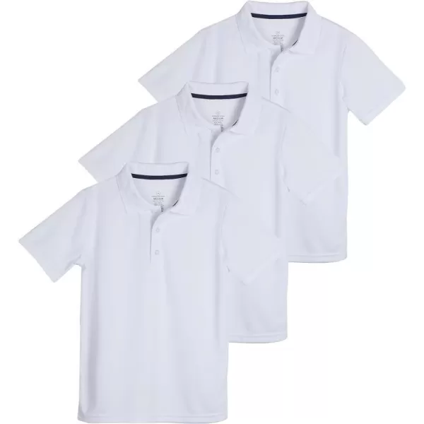 Real Essentials 3 Pack Boys Short Sleeve Polo Shirt  School Uniform Active Performance Golf Ages 416Set 2