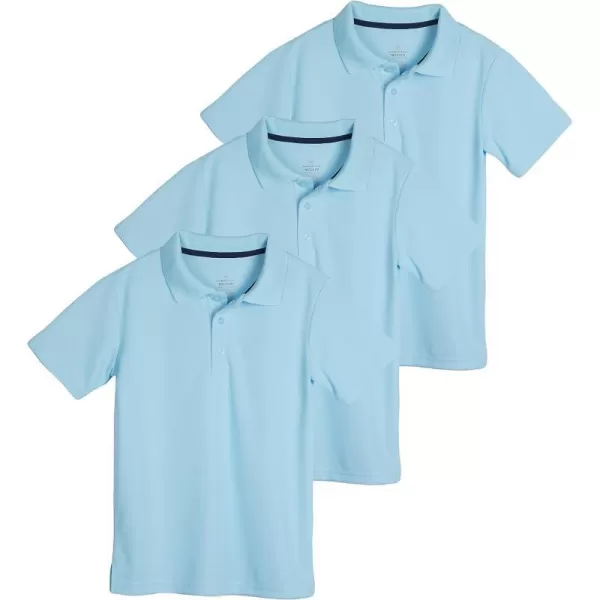 Real Essentials 3 Pack Boys Short Sleeve Polo Shirt  School Uniform Active Performance Golf Ages 416Set 3