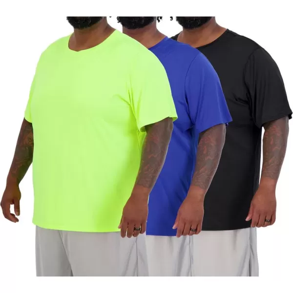 Real Essentials 3 Pack Mens Big ampamp Tall Tech Stretch LongSleeve ampamp ShortSleeve DryFit TShirt 3XT5XTShort Sleeve  Set 7